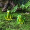 Mini Garden Frog Ornament Resin Micro Landscape Decoration Animal Statue Frog Figurines  Patio