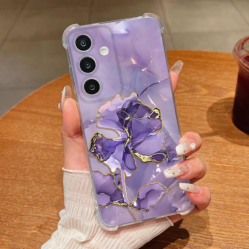 Прозрачный чехол для телефона с цветным мраморным узором для Samsung Galaxy A57 A37 A17 A56 A36 A55 A35 A26 A16 A25 A15 A54 Мягкая силиконовая крышка
