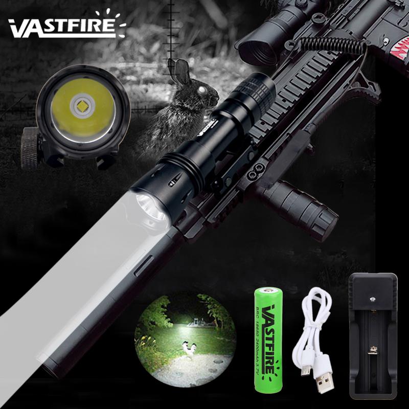VA5006 Свет для охотничьего оружия 1200 лм Тактический фонарик для страйкбола на рейке + переключатель + 18650 + зарядное устройство