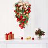 Bowknot Christmas Upside Down Tree Pendant Plastic Christmas Wreath Door Decoration Front Door