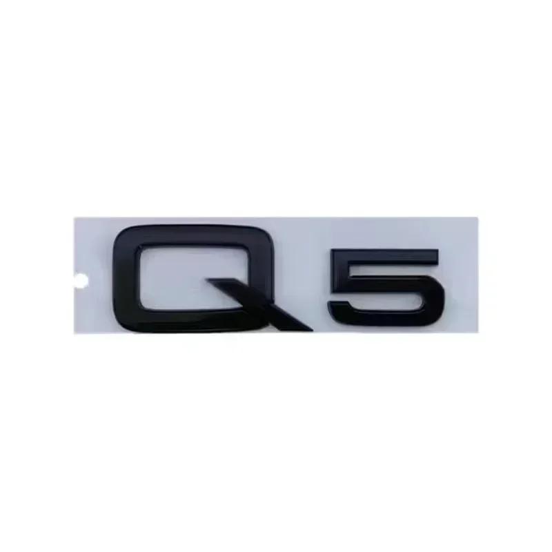 Для Audi RS3 285 мм Для audi Q5 2014-2019 Логотип 4 Кольца ABS Черный Значок Решетки Радиатора Капота Автомобиля Значок на Задний Багажник Наклейка Q5 Значок Quarrto Sline