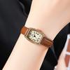 Vintage Roman Graduated Wine Barrel Plate Light Luxury High-End Bamboo Belt Quartz Watch