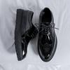 Glossy Leather Men Sneakers Fashion Upscale Luxury Casual Board Shoes Black Brogues Lace Up Casual Shoes Flats Zapatillas Hombre