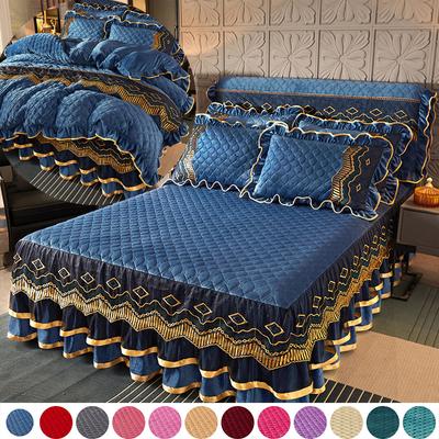 Семейная спальня, кружевное стеганое покрывало принцессы, роскошное покрывало, юбка, кружевное покрывало, юбка, толстая юбка с подкладкой