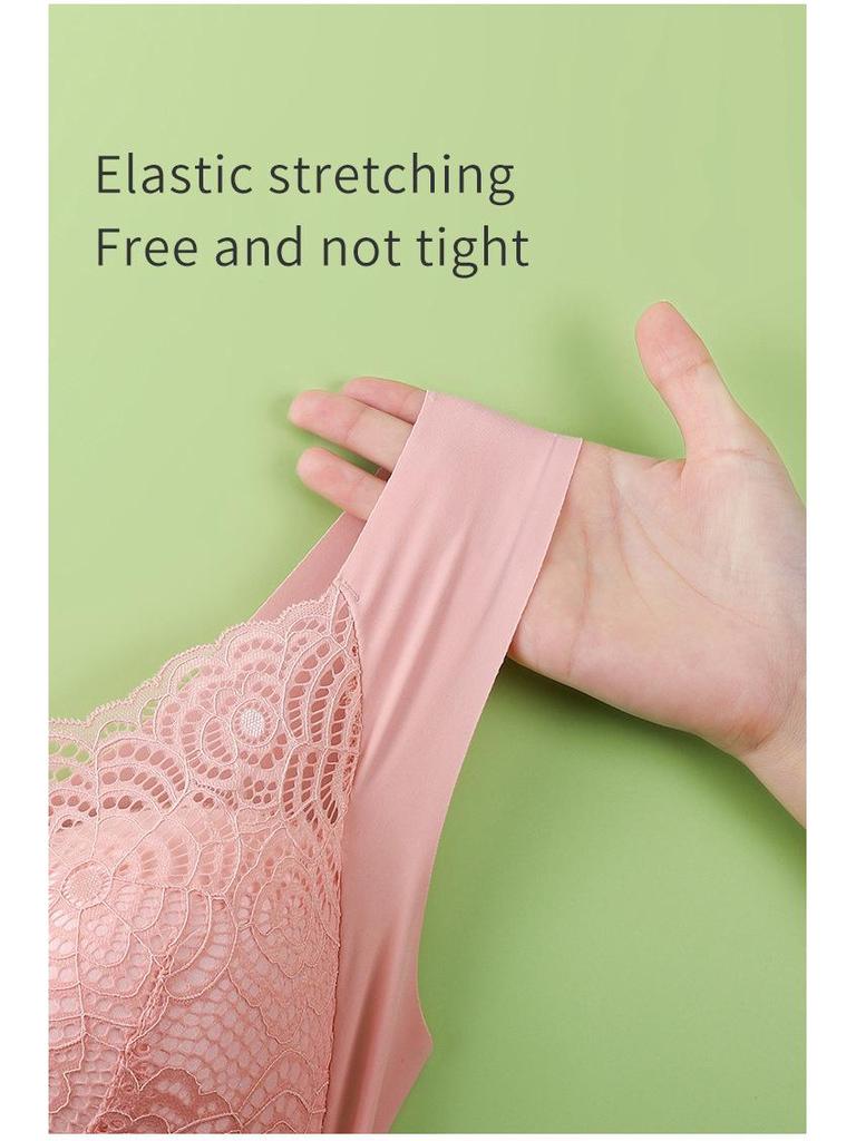 Кружевной пуш-ап бюстгальтер для сна большого размера - без косточек, тонкий и сексуальный жилет