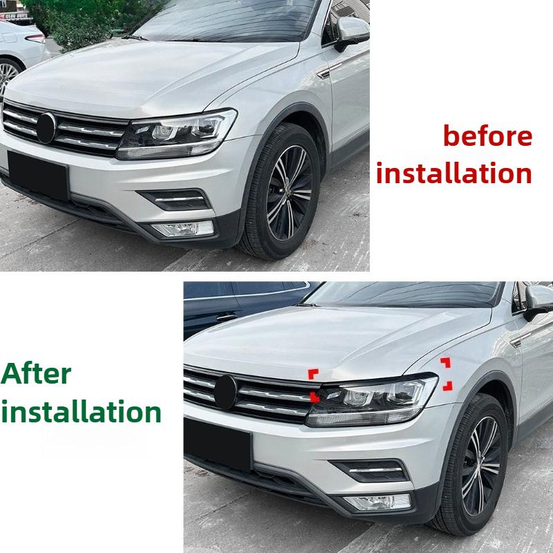 2 шт. Черные накладки молдинги передних фар Крышки Веки Отделка Для Volkswagen Tiguan MK2 2017 2018 2019 2020