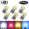 6Pcs Auto T10 LED W5W LED Bulbs White 194 168 LED Lamp 501 COB Silicone Shell Car LED Lights Super Bright Turn Side Lamp 12V