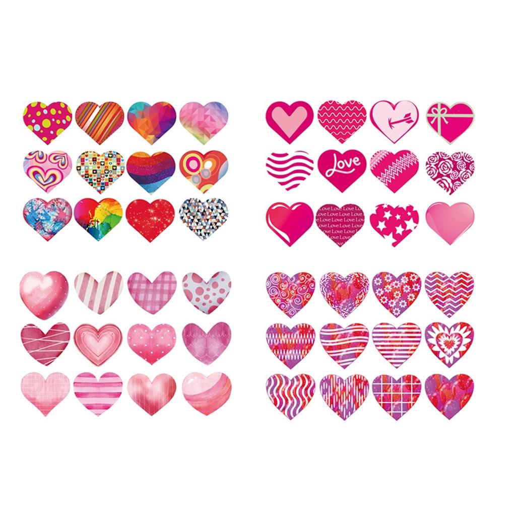 Valentine's Day Decoration Props, Love Gifts, Sealing Stickers, Adhesive Stickers, Party Supplies, 4 Sheets, 48pcs/Set