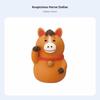 Horse Year Fortune Cat, Japanese Zakka Resin Decor, 12 Zodiac Miniature, New Year Desktop Decor