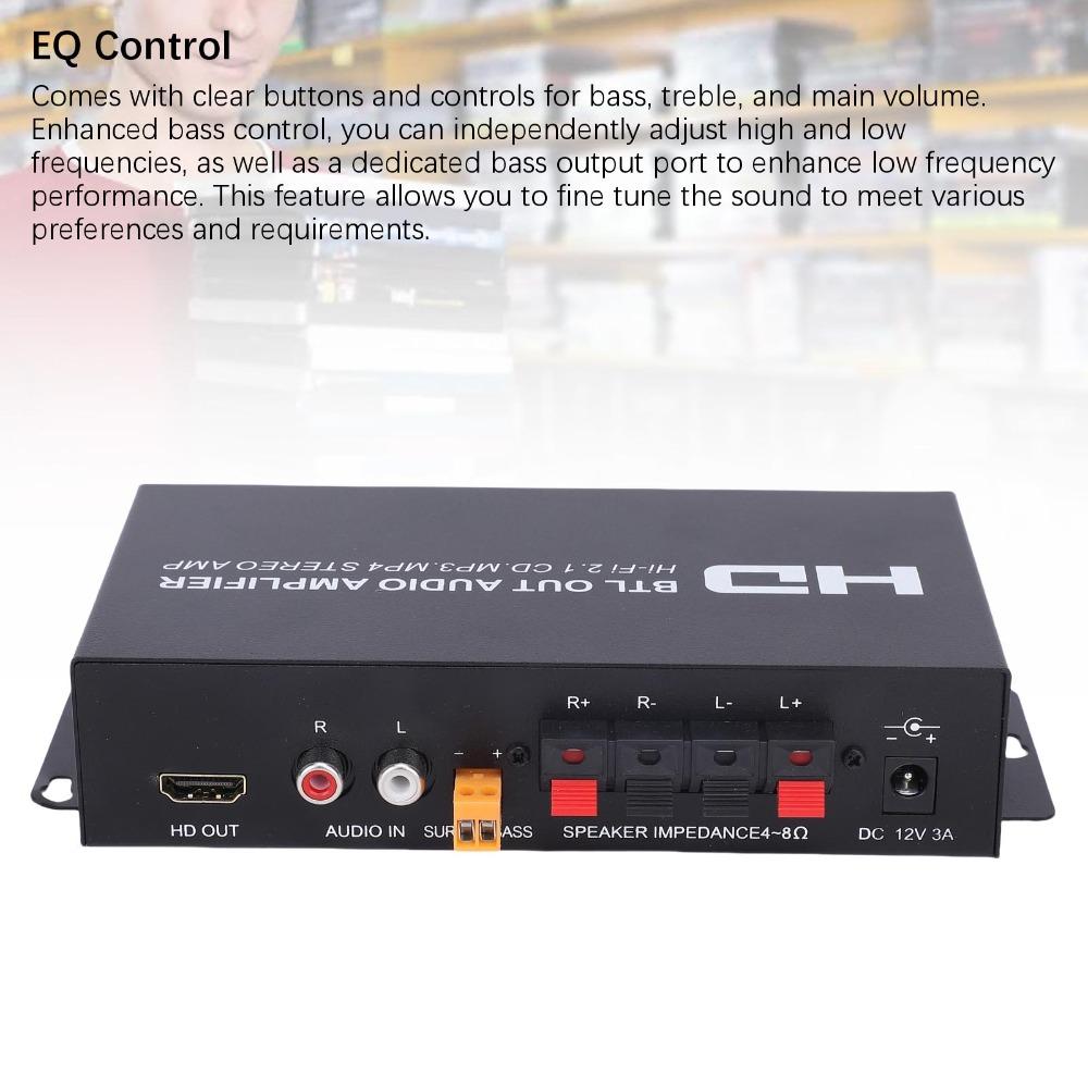 Support HD & AUX Input Stereo Power Amplifier HiFi Stereo Amplifier  Home Use