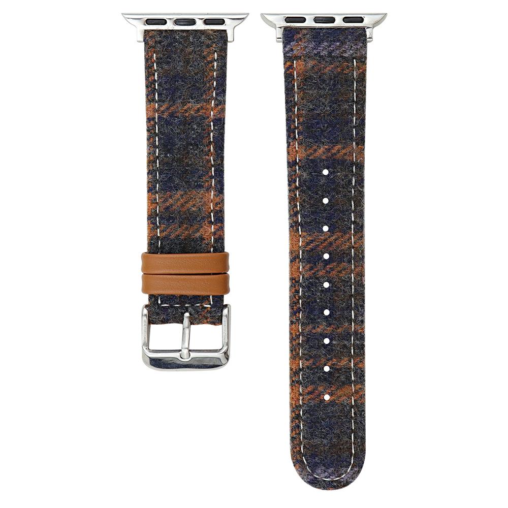 Watch Band For Apple Watch Series 10 Ultra 9 8 7 SE 6 5 4 3 2 1 46mm 49mm 45mm 44mm 42mm Vintage Wool+Leather Strap