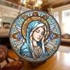 Round Acrylic Blessed Virgin Jesus Wall Decoration Crafts Home Decor Hanging Decoration
