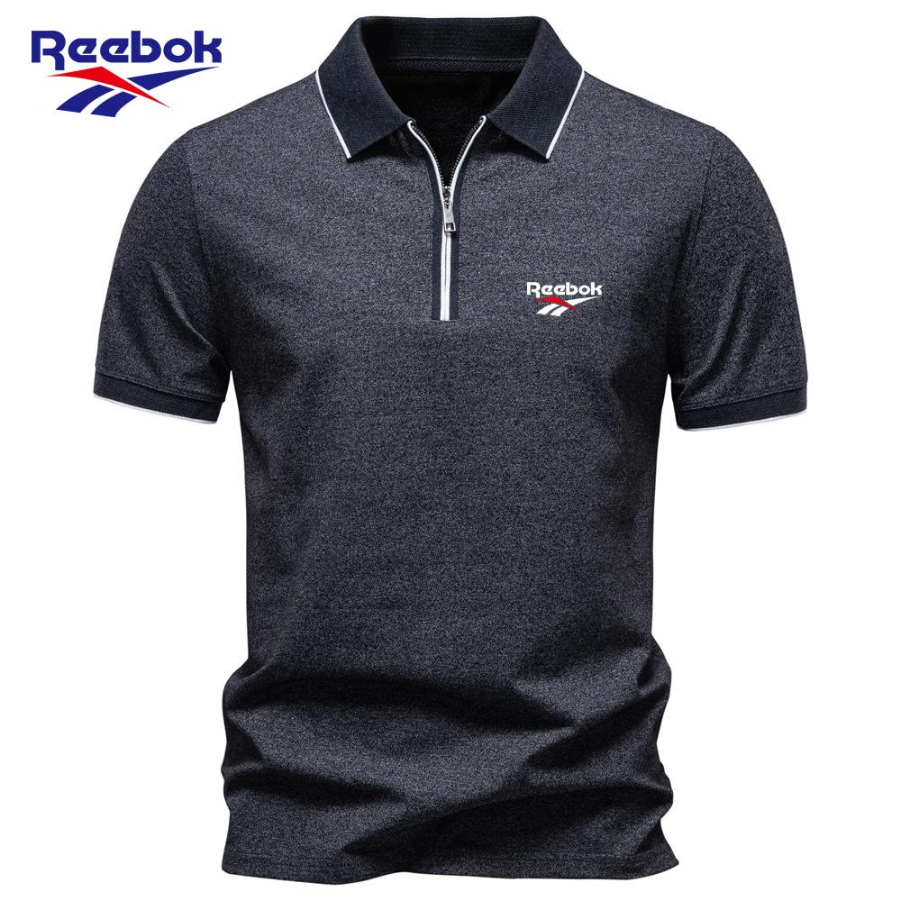 Reebok 2026 Spring/Summer New Women's Embroidery Collar Zipper Polo Shirt Business Casual Women's Short Sleeve Polo