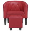 VidaXL Cabriolet Armchair with Footrest Burgundy Red Faux Leather 356467