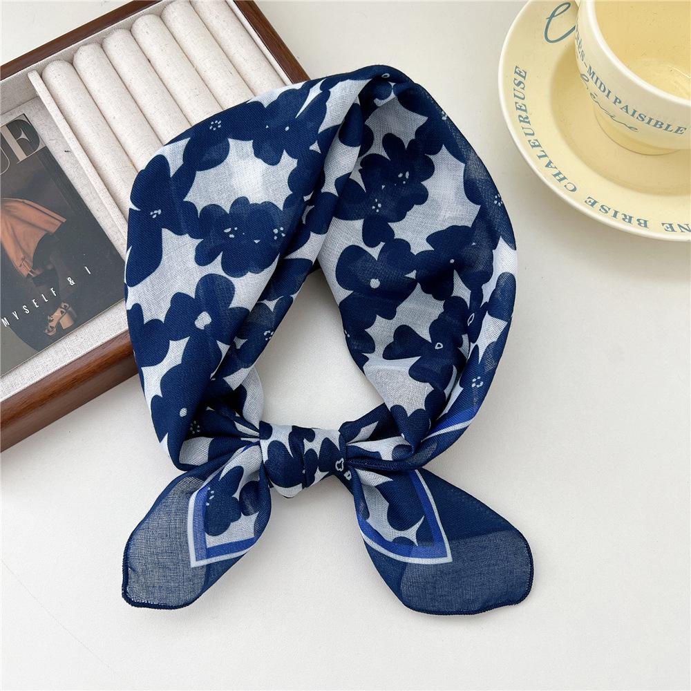 Маленький квадратный шарф из хлопка и льна, шелковый шарф, женский, весна и осень, новый стиль, художественный и универсальный, модный, темпераментный шарф-повязка на голову