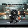 Cool Skateboarding Bear Car Dashboard Decoration - Cute Interior Ornament Swing Toy - Non-Blocking Car Accessory