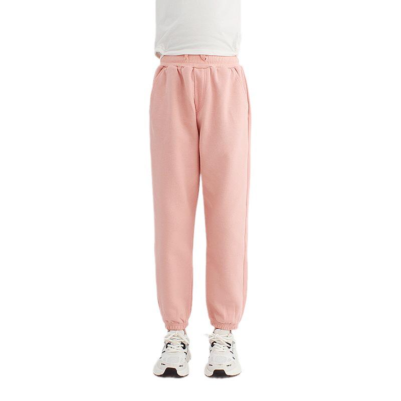 Korean Style Spring Children's Solid Color Trousers - New Girls' All-Match Casual Sports Pants