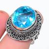 Swiss Blue Topaz Handmade 925 Sterling Silver Jewelry Ring Size 7 E9L30