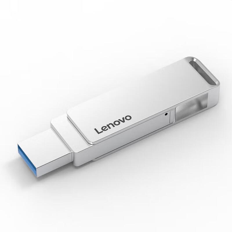 Lenovo Металлический USB 3.2 Type-C флеш-накопитель LX200 с двумя портами