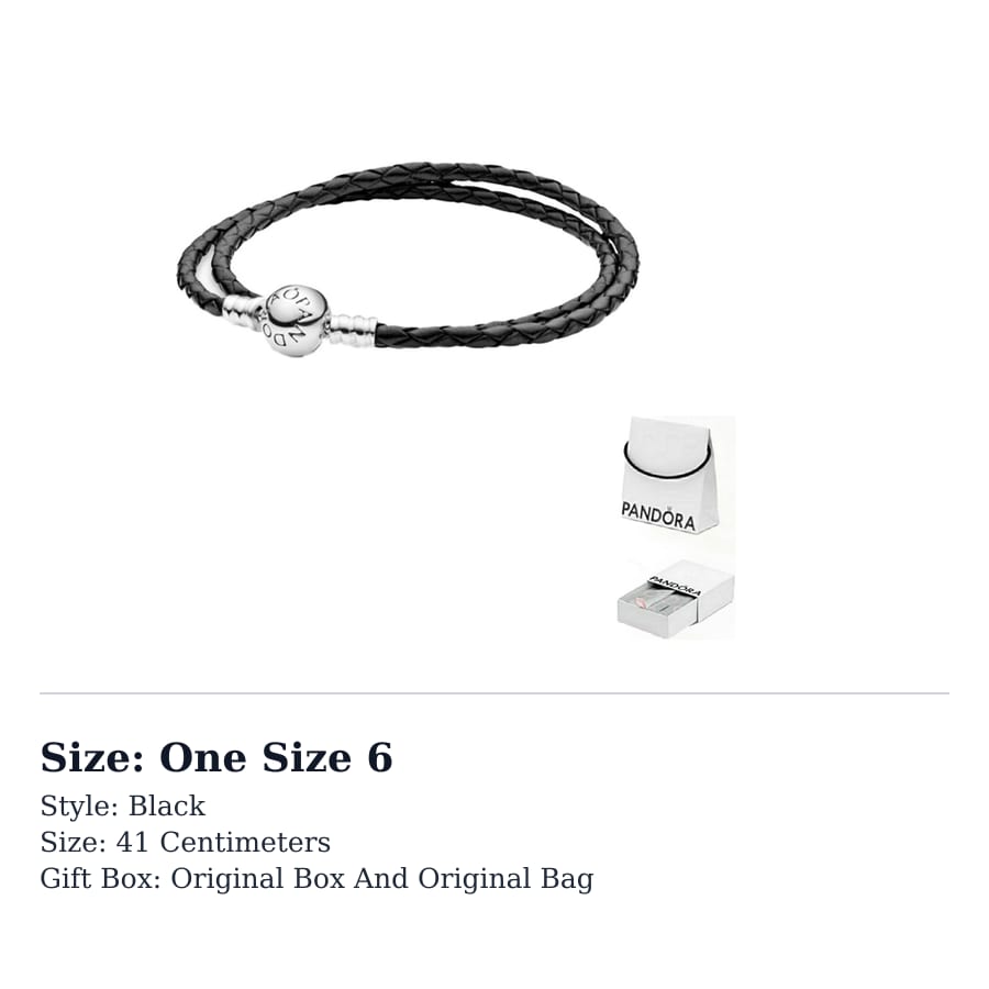 Pandora Браслет Moments женский, из черной кожи, с двойной петлей 590745CBK-D