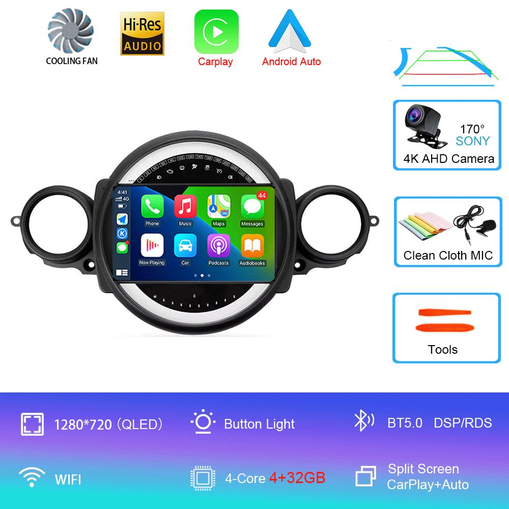 Автомагнитола Android 14 для BMW Mini Cooper R56 R60 R51 2006 - 2015 GPS Carplay Навигация Стерео Авто DSP BT DVD Мультимедийный плеер