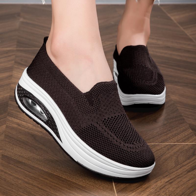Women’s Black Running Sneakers Casual Red Sport Shoes Coffee Thick Sole Height Increase Platform Shoes Over Sized