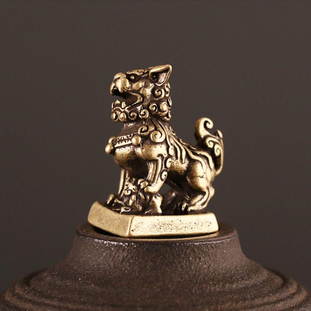 Feng Shui Decoration Attracts Wealth Keychain Pendant Lion Seal Lion Figurines Lion Ornaments