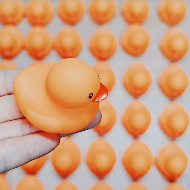 1-100Pcs Orange Rubber Ducks Mini Duck Party Favors Bulk Ducks Summer Pool Floating Toys Rubber Ducks Birthday