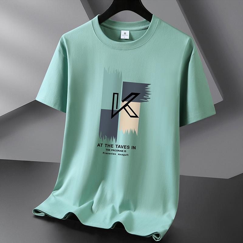 KK 10 Colors Pure Cotton Men T-shirt Round Neck Short Sleeve Loose Mans Tee Shirt S-6XL