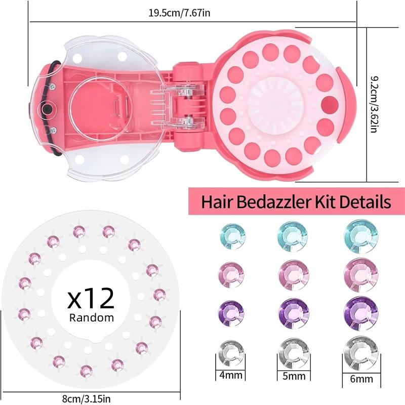 Набор для волос Bedazzler, игрушка-степлер для волос с драгоценными камнями и инструментом для укладки волос из 180 драгоценных камней
