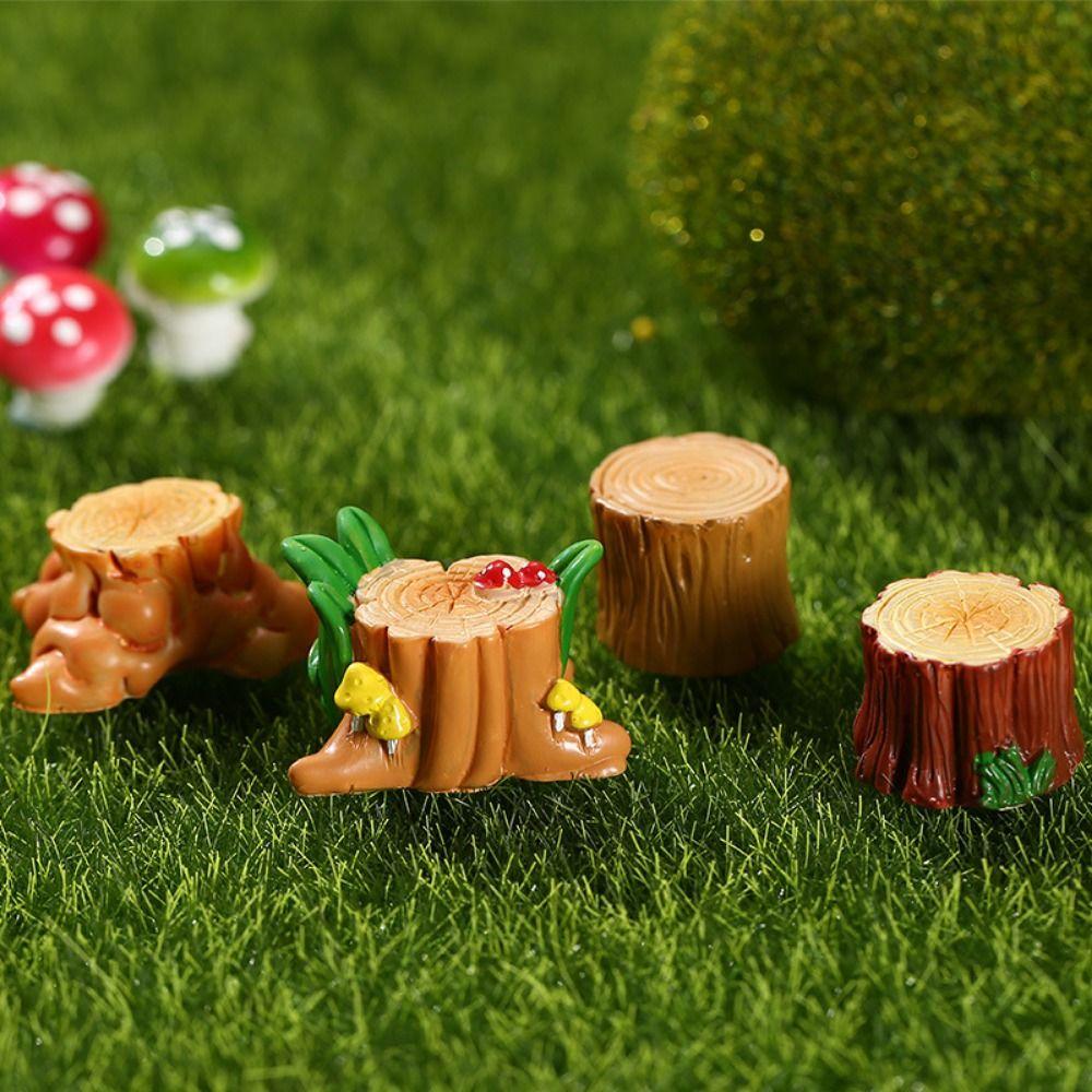 Creative Cute Simulation Tree Stump Cartoon DIY Resin Small Tree Stump Tree Stump Shape Tree Stump Ornaments Courtyard