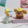 Cute Glasses Puppy Plush Keychain Cartoon Stuffed Dog Doll Keyring Lovely School Bag Pendant Key Hanging Decoration Gifts