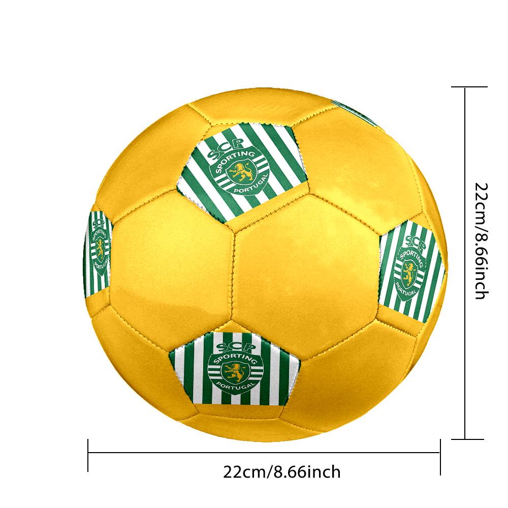 Sporting FC Indoor Soccer Ball Colorful All Ages Size 5 Machine Stitched PVC Competition Ready Durable High-Bounce