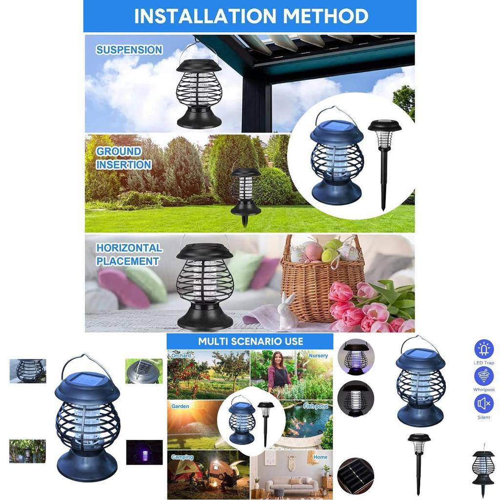 Solar Powered Mosquito Zapper Led Garden Light For Outdoor Pest Control