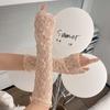 New Spring/Summer Korean Lace with Small Edge Concealer Sun Protection Long Hand Sleeve Spice Pile Gloves