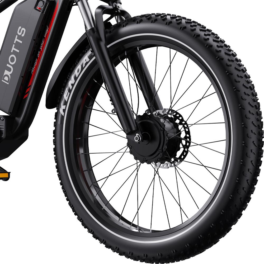 Electric Bicycle All Terrain Duotts 26" 750Wx2 Motor Fully Suspended Adult Electric Bicycle Max Load 150Kg Shimano 7 Speed Black S26