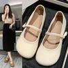 Mary Jane Shoes Women's Summer Temperament Versatile Shallow Mouth Soft Bottom Retro Granny Shoes Thick Heeled Single Shoes