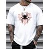 Summer Round Neck Spider Pattern T-shirts Fashionable Casual Pure Cotton Short Sleeved Men's T-shirts