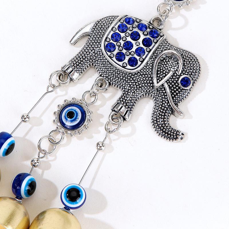 Турецкий синий дурной глаз с амулетом в виде слона, приносящим удачу, украшение для домашнего офиса для защиты и благословения