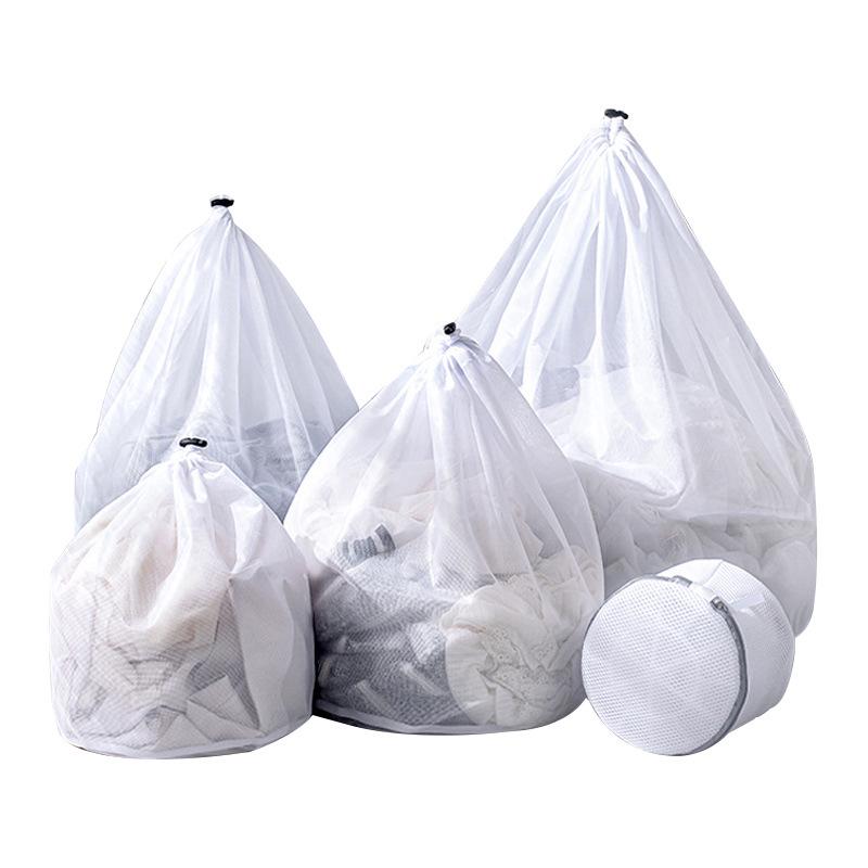 Сверхбольшой сетчатый мешок для стирки, не деформирующийся - Толстый защитный мешок на шнурке для стиральных машин