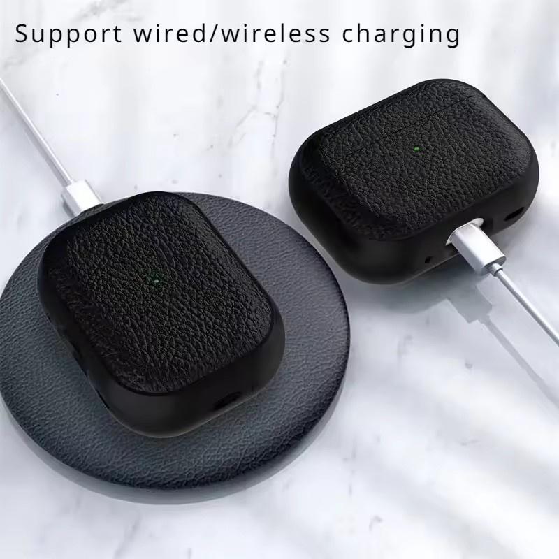 Чехол с текстурой кожи для Apple Airpods 1 2 3 4 Pro air pods Беспроводные Bluetooth-наушники Защитная крышка Противопотеря Сумка для наушников