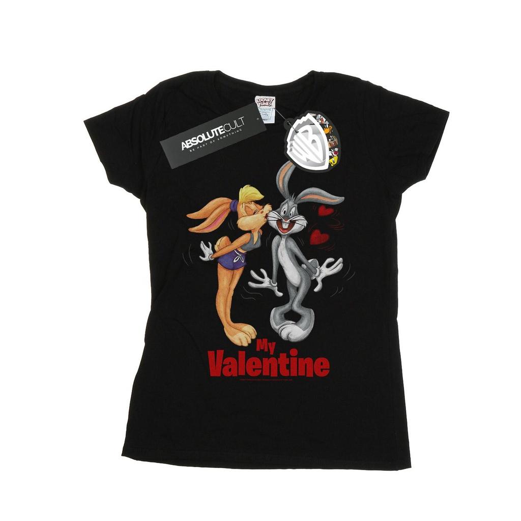 Looney Tunes Womens/Ladies Bugs Bunny And Lola Valentine´s Day Cotton T-Shirt