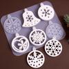 3D Round Snowflake Christmas Tree Listing Silicone Mold DIY Christmas Ornaments Craft Making Plaster Resin Jewelry Pendant Molds