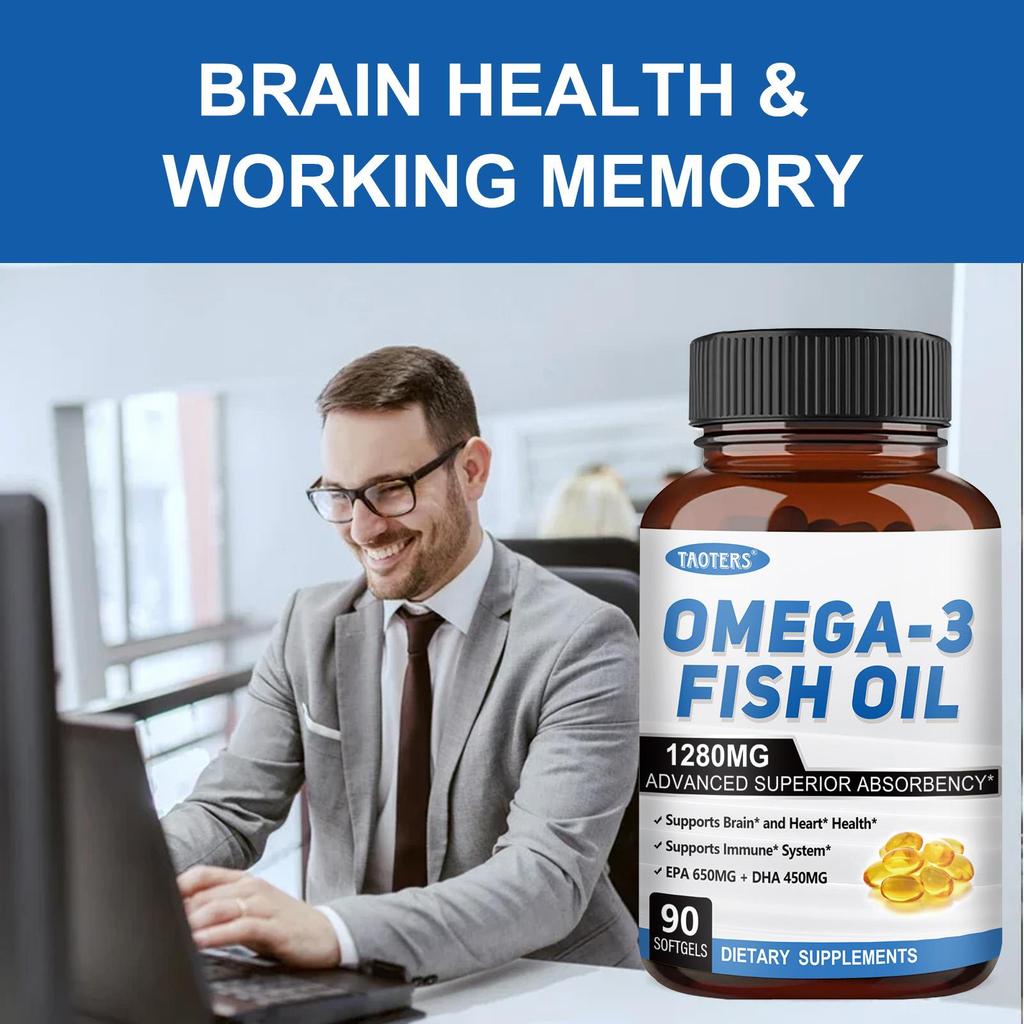 Omega 3 fish oil supplement with EPA (eicosapentaenoic acid) 650mg 90 capsules
