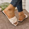 Модные летние женские уличные тапочки с открытым носком на низком каблуке, сексуальные шлепанцы для женщин, повседневные пляжные нескользящие сандалии на плоской подошве 2024 года, новинка