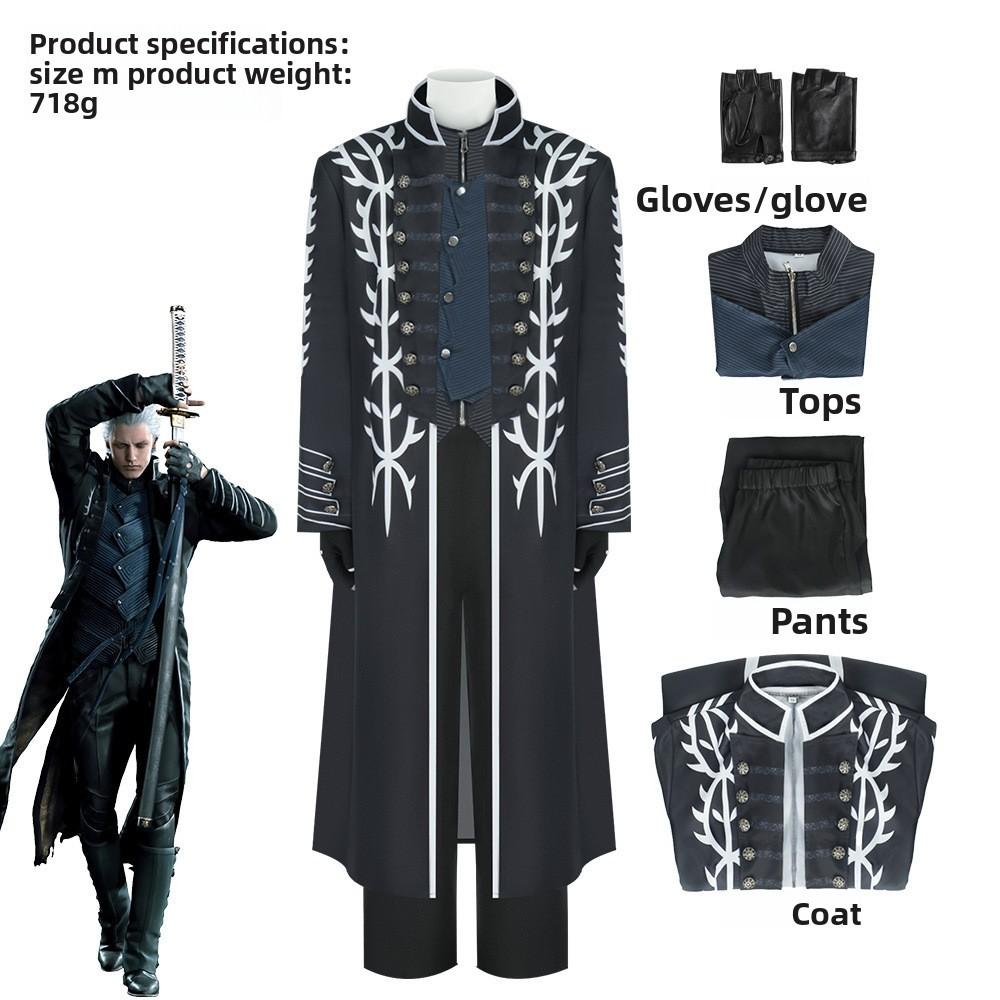 Косплей-костюм Вергилия из Devil May Cry 5 в уличном стиле для сценических выступлений и вечеринок
