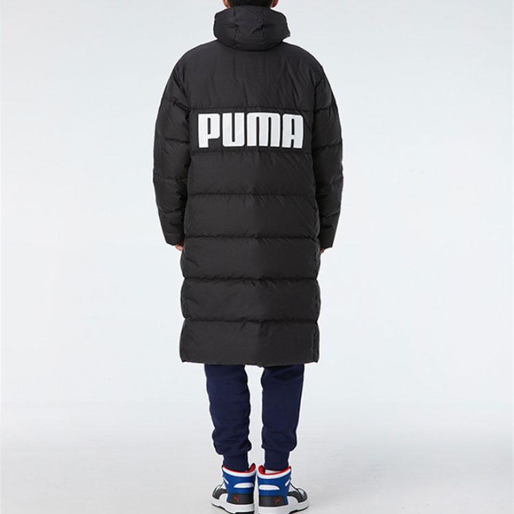 Puma Long Oversized Down Jacket With Logo And Hood Men Outerwear Black 585403-01