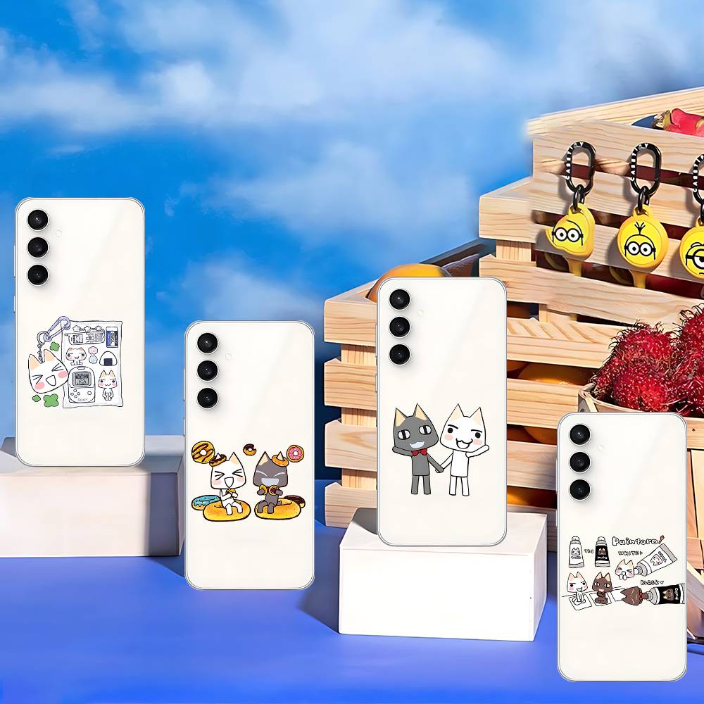 INS Милый Чехол-Кот T-Toro Inoue-S для Samsung Galaxy S25 S24 S23 S22 S21 FE Ultra Plus A32 A53 A13 A31 Мягкий Чехол
