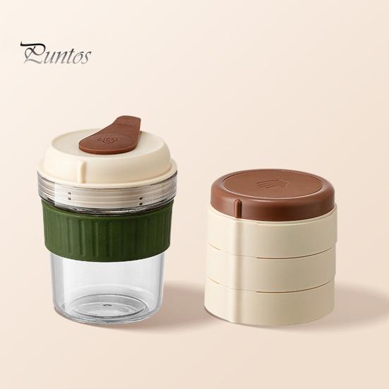 Портативная кофеварка для холодного заваривания с 3 штабелируемыми лотками для льда Бутылка-заварник из тритана без бисфенола А для холодного чая/холодного заваривания Термостойкая дорожная кружка для спортзала