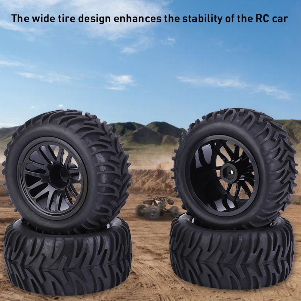 115mm 1 10 Remote Control RC Car Arrowhead Type Wheel Tire Replacement AccessoriesBlack